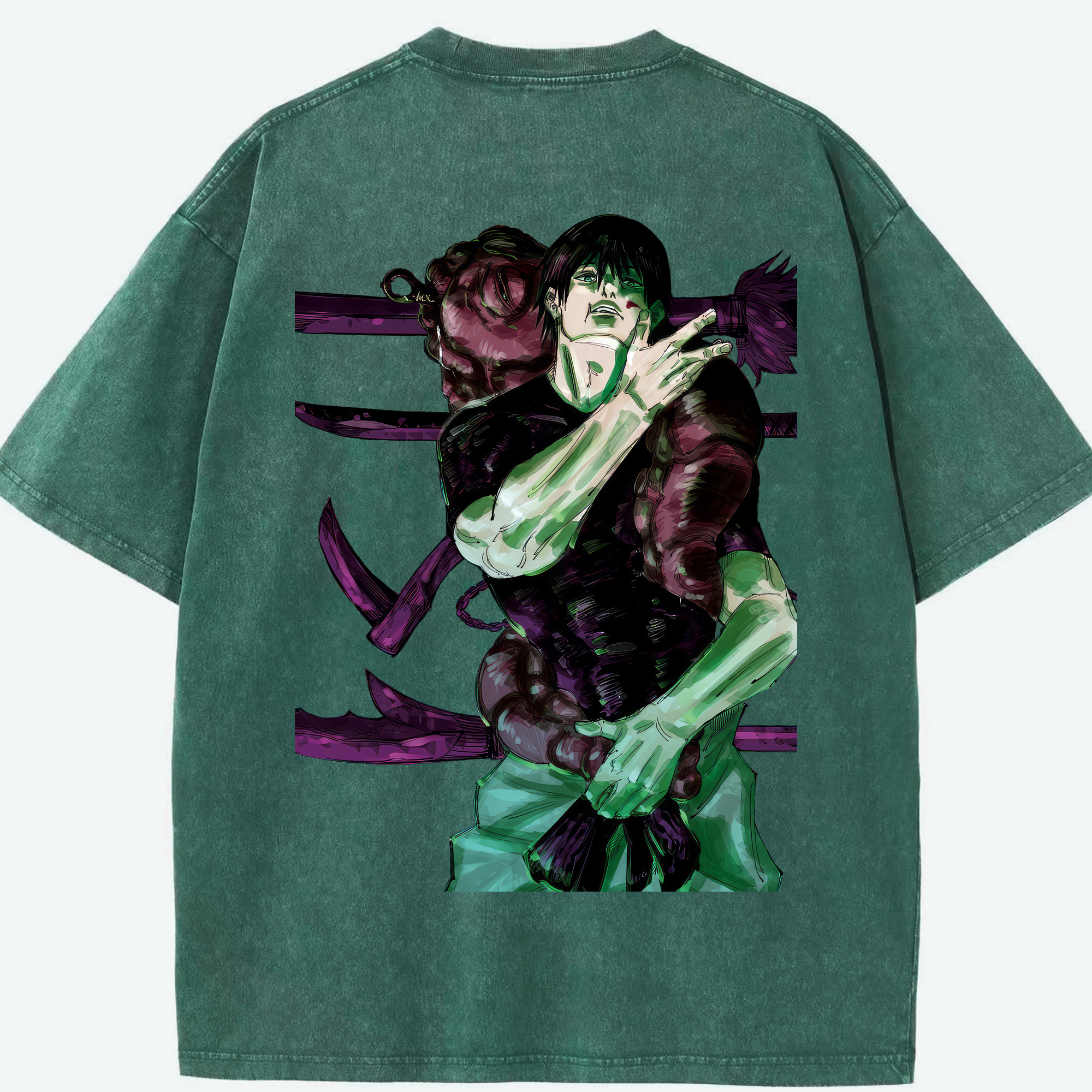 （画像用） 呪術廻戦 Jujutsu Kaisen 綿100% ヴィンテージ風 半袖Tシャツ（背面プリント）